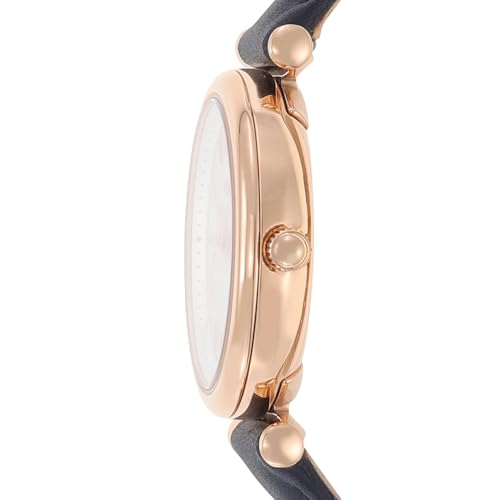 Fossil Orologio Carlie Da Donna, Movimento Al Quarzo A Tre Lancette Con Cinturino In Pelle, Blu E Oro Rosa - 3