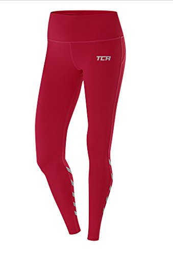 TCA Laser Tech - Mallas reflectantes para correr para mujer, mujer, Cerise Berry, Small