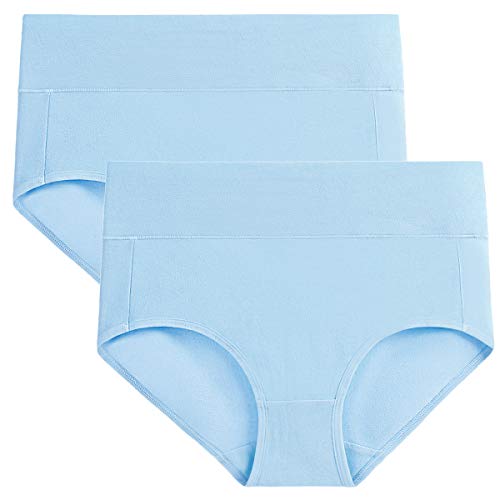 Image of wirarpa Women's Cotton Underwear High Waist Full Coverage Brief Panty Multipack