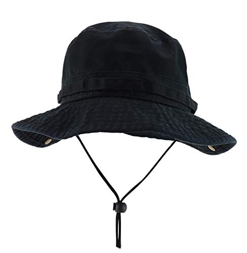 Armycrew Big Oversized Jungle Boonie Bucket Hat With Chin String Fits Upto Xxxl - Black - 2Xl-3Xl #TOP1