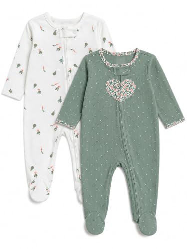 Image of TuddyBuddy Baby Girl's Cotton Printed Full Sleeves Sleepsuit /Footed Rompers for Baby Girl