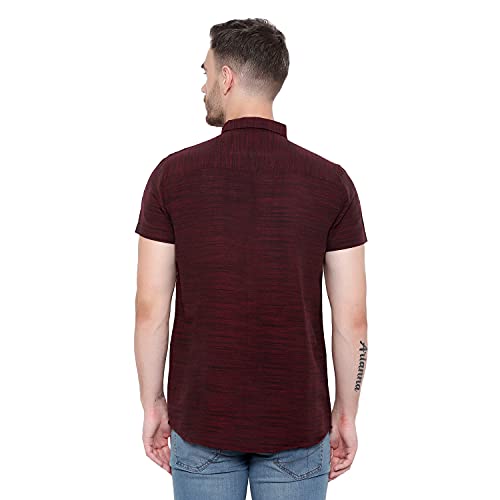 Image of LATEST CHIKAN Men's Cotton Blend Textured Half Sleeves Shirt
