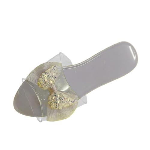 KiBcsLic Jelly Sandals for Girls Clear Slippers Event Dance Party Fashion Role Playing Snow Queen Cosplay Costume Slip Heels, Purple