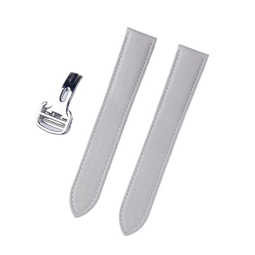 Bracelet de montre en cuir véritable Tank London 19mm - Élégance Milkshake White