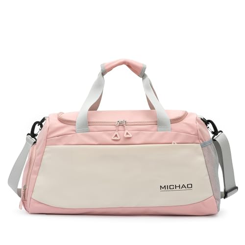 Schwimmtasche Damen, Gym Tasche, Sporttasche Groß, Sporttasche Damen, Reisetaschen, Sport Bag, Fitness Tasche, 52x24x27,Weekende, Klinikaufenthalt, XL (Rosa)