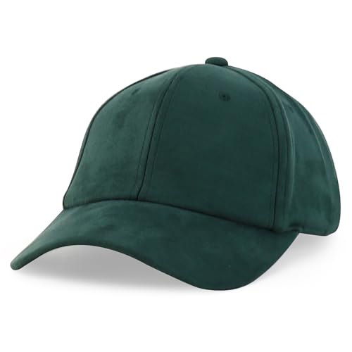 Image of Trendy Apparel Shop Plain Faux Suede Leather Adjustable Structured Baseball Cap