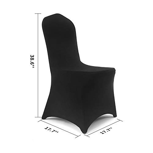 Bricia 6 Pcs Black Stretch Spandex Chair Slipcovers, Dining Room Chair Covers Stretch Chair Slipcovers Protector For Wedding, Banquet, And Party #TOP3