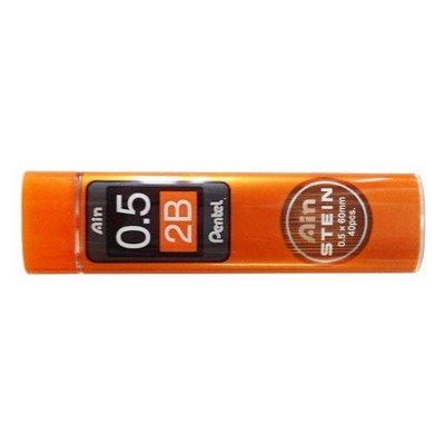 Pentel -grafite Ain Stein 0,5mm 2 B -tubo Com 40 Grafites