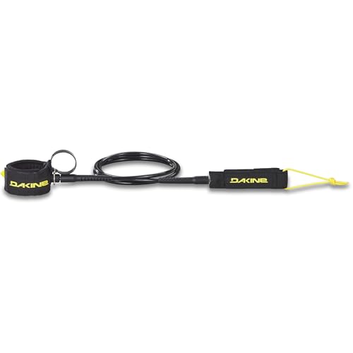Dakine KAINUI Leash 9FT X 5/16IN W/Easy Clip Black/Yellow OSFM