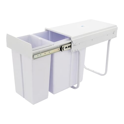 Canasta de basura doble extraíble para cocina bajo gabinetes miniatura 5
