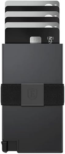 Ekster Aluminum Cardholder - 0.2-inch Slim Minimalist Wallet - Expandable Backplate, RFID Blocking Layer, Durable Space-Grade 6061-T6 Aluminum, 1-15 Card Storage Capacity (Space Grey)