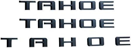 3X Tahoe Emblems 3D Letters Door Fender Tailgate Badges Nameplate Replacement for GM Tahoe 2019+ Logo (Matte Black)