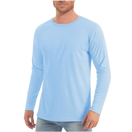Hombre Camisa Manga largas Camiseta 2024 Camisetas Deporte Técnicas Deportiva T-Shirt de Protección Solar para fútbol Atletismo Correr o Montañismo delgados deportivos transpirable Color Sólido