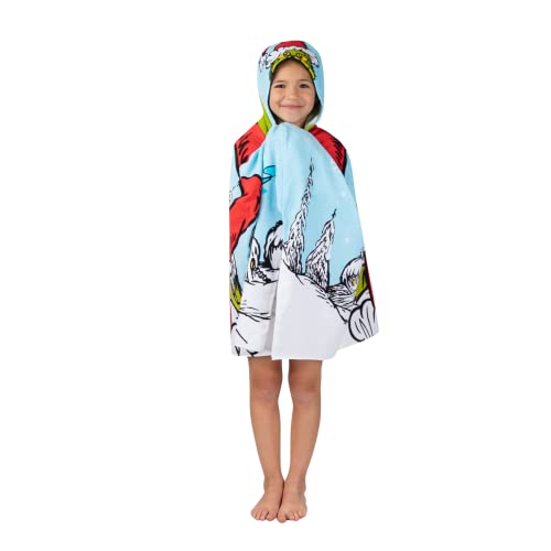 Image of Grinch by Dr. Seuss Holiday Kids Bath /Pool /Beach Soft Cotton Terry Hooded Towel Wrap, 24 in x 50 in,(Official Dr. Seuss Product) by Franco