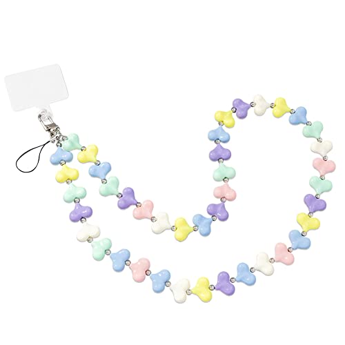 Beaded Phone Lanyard Crystal Beaded Phone Lanyard Patch Strap Anti Lost Phone Chain Cell Phone Lanyard for Around The Neck