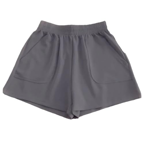Short de sport gris femme taille haute L à poche pratique