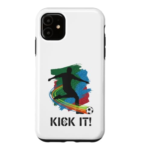 Kick It �T�b�J�[�I��V���G�b�g�O���t�B�b�NT�V���c �t�@������ �X�}�z�P�[�X iPhone 11 �p