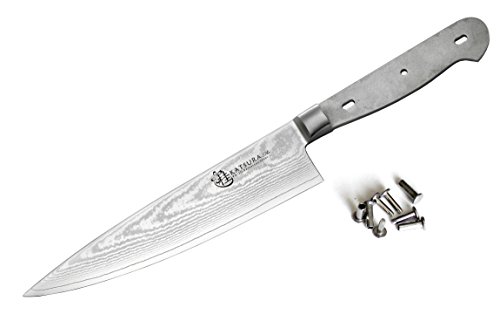 KATSURA Woodworking Project Kit - 7.5-inch Chef Knife Blank - Japanese VG-10-67 Layers Damascus Steel