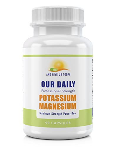 Our Daily Vites Magnesium Potassium Complex 90 Capsules Supplement High Absorption Magnesium Support Vascular Health & Leg Cramp
