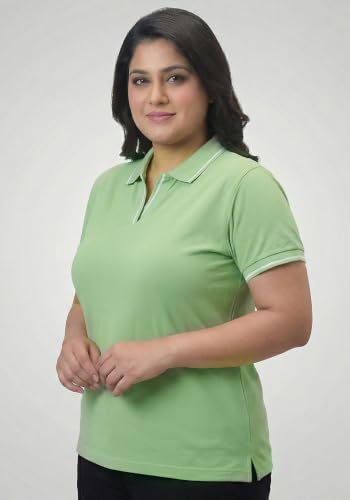 Image of Wear Your Opinion Women's Plus Size Tipped Collar Neck Polo Tshirt