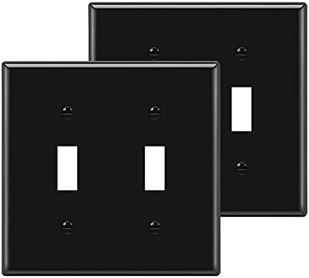 Cosmas 25033-FB Flat Black Double Toggle Switch Plate Switchplate Wall