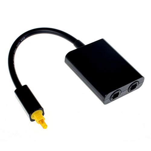 Adaptador de áudio óptico digital 1x2 SUPVOX com entrada para duas saídas (preta)