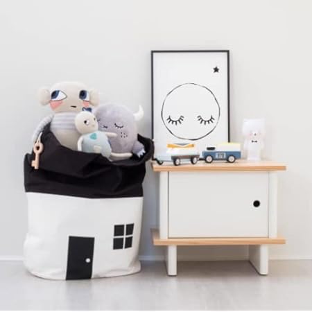Amazon Hargio 収納袋 かわいい おもちゃ 雑貨収納 ぬいぐるみ 衣類 洋服 洗濯物 収納バッグ おしゃれ お片付け 子供部屋 ホワイト 収納ケース ボックス オンライン通販