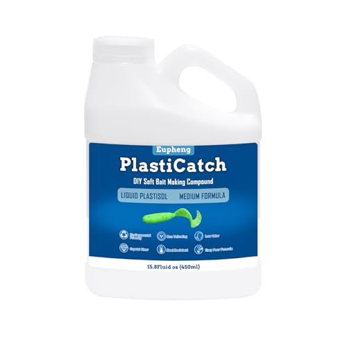 Eupheng PlastiCatch Series Plastisol Fishing Lure Making Plastic Rubber Crystal Clear Low Odor Non Yellowing Medium Formula for DIY Fishing Lures