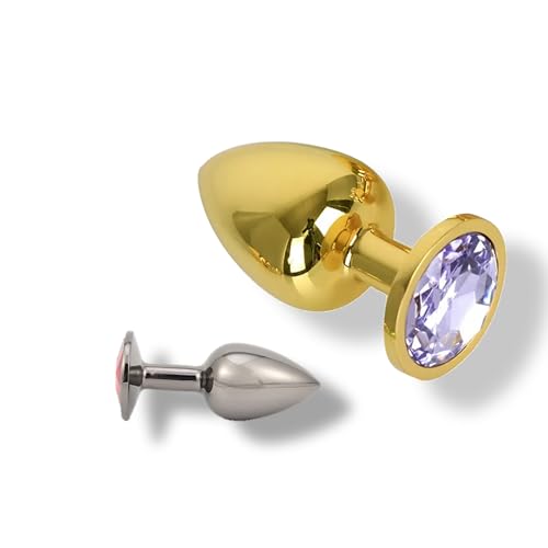 Image of Golden Plug Massager Medium Size and Silver Plug Massager Small S ize for Relaxation and two Set of size for Compatibility (1 GOLDEN + 1 SILVER)