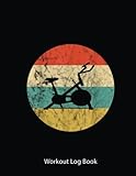 Workout Log Book: Spinning Class Bike Spin Class Workout Retro Vintage Sunset | Gym Tracker Journal / Fitness Planner Log | 100 Pages - 8.5X11 Inches .