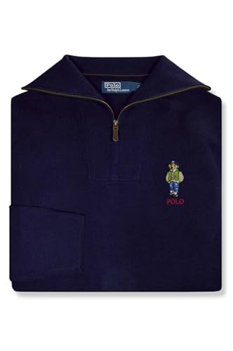 POLO RALPH LAUREN Mens Wool Mock Neck Quarter Zip...