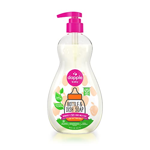 Baby Bottle Soap & Dish Soap By Dapple Baby, Mango Melon, 16.9 Fl Oz Bottle - Plant Based Dish Liquid For Dishes & Baby Bottles - Hypoallergenic Soap, Liquid Soap #TOP14