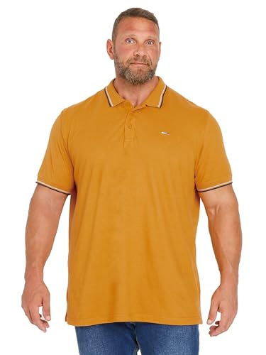 BadRhino Big & Tall Mustard Tipped Polo Shirt - Men's - Plus Size Curve