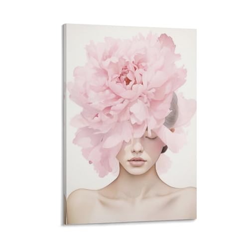 Impression sur toile femme rose chic pour décorer votre salon et chambre