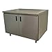 Advance Tabco HB-SS-245M 24" x 60" 14 Gauge Enclosed Base Stainless Steel Work Table with Hinged Doors and Fixed Midshelf