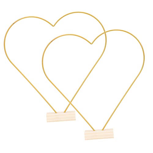 Cabilock 2Sets Heart Shaped Craft Hoop Rings with Base for DIY Dream Catcher Making for Floral Wreaths Wedding Decor Home Crafts