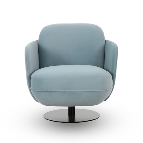 Sillón giratorio peluche azul menta miniatura 3