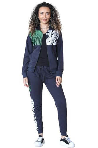 Bahob® Womens Tracksuit Zip Up Women’s Sportswear Set 3 Pieces Terry Tracksuit Vest Hoodie and Jogger Track Suits Activewear Gym Wear Set S-XXL (WTTS-108-C, XXL)