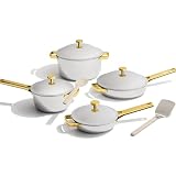 Our Place Titanium Pro Cookware Set | Standard & Mini Always Pans & Perfect Pots | Coating-Free Titanium Nonstick, Tri-Ply Stainless & Aluminum | Oven, Induction & All Cooktops up to 750°F | Gold