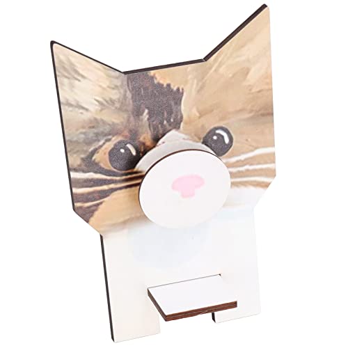Image of Haofy Cat Glasses Stand Composite Wood Eyeglasses Holder 5.9 X 3.8in Hand Painted Animal Display for Sunglasses Jewelry Watch Desk Nightstand Entryway Home Decor (Cat)