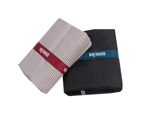Image of Raymond Premium Unstitched Formal Shirt Fabric, Cotton Blend Stripes, 150 x 150 cm, Regular Fit, Professional Wear Collection