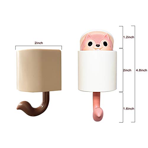4Pcs Creative Squirrel Wall Hook Key Holder, Kids Cute Coat Wall Hooks For Hanging, Adhesive Shower Towel Hooks For Bathrooms Wall Mounted, Hat Key Hooks Decorative For Wall, Small Keychain Hook #TOP5