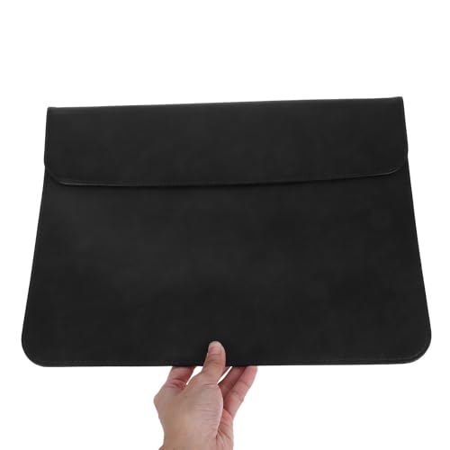 Pochette ordinateur portable 13.3 pouces en cuir synthétique premium noir - 2