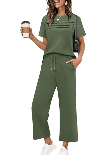 WIHOLL Womens Sets 2 Piece Outfits Travel Spring Summer Clothes