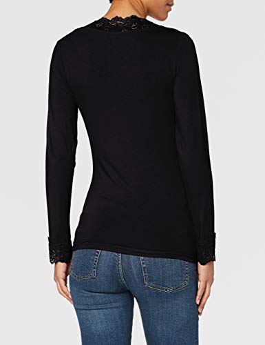 Morgan Camiseta de manga larga con encaje Negro TP