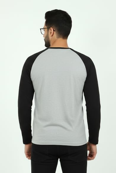 Image of Raglan Fullsleeve Tshirt Single Jersey Knit | 180 GSM 100% Ring Spun Super Combed Cotton Only Heather Colors are 88% Cotton 12% Polyester Bio Washed