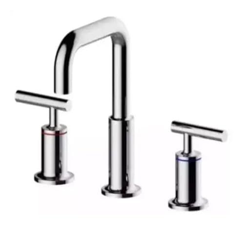 Robinet de lavabo mitigeur chromé 3 pièces en laiton massif à double commande