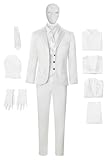 Fbzxojiw Mens Mr Knight Cosplay Costume Moon Knight White Uniform Blazer Suit Marc Spector Halloween Outfit Coat Mask (White, Small)