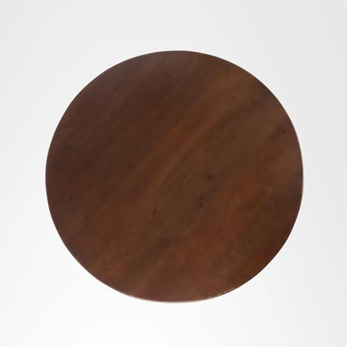 Image of Brewed Beauty Mango Wood Round Dining Table with French Legs - 4 Seater Table Only | 4 Seater Dining Table for Dining Room-118 x 118 x 78 Cm (Honey Finish)