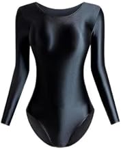 MJINM Women's U-Neck Leotard, Ultra-Glossy Stretchy Ultra-Thin Material, High Adhesion, Standout Race Queen, Campaign Girl, Party, Bold Cosplay/Super Seductive Sexy/Halloween (Black, M)